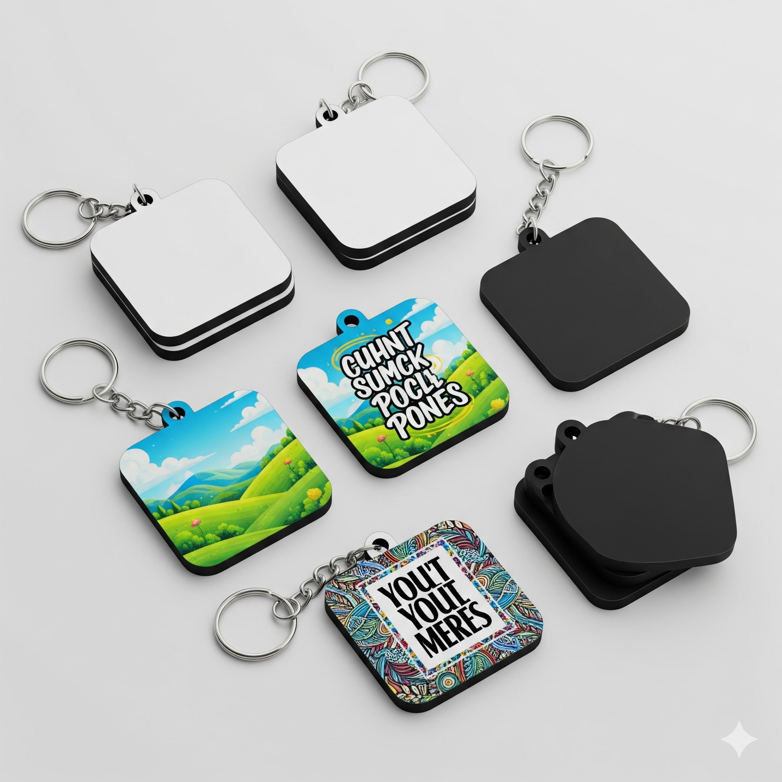 Square Blanks With Keyring